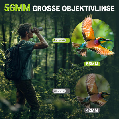 Aurosports 15x56 HD Fernglas Grosses Sichtfeld für Erwachsene - Grün