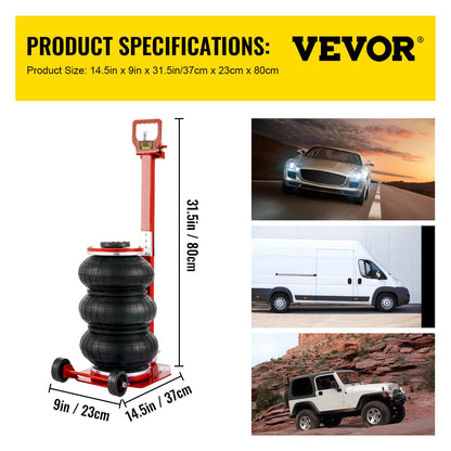VEVOR Dreifachbeutel Luftheber Pneumatischer Wagenheber - 3 t
