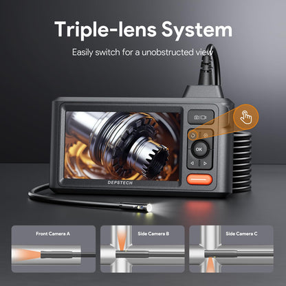DEPSTECH DS620 Endoskopkamera mit Triple Lens, 5-Zoll-Display, 5m