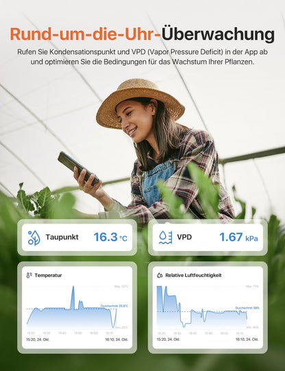 X-Sense WLAN Thermometer Hygrometer innen, 3 Stück, mit App