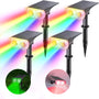 Linkind Solarleuchte Garten RGBW Solarstrahler IP65, 4 Stück mit Solarpanel und Erdspiess