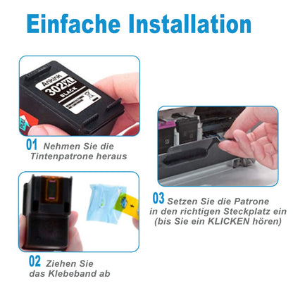 ANKINK Tintenpatronen als Ersatz für HP 302 XL, Tricolor, 2er-Pack
