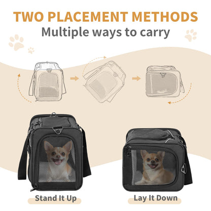 Petsfit Flugzeug Transporttasche Katze Hund - M Schwarz