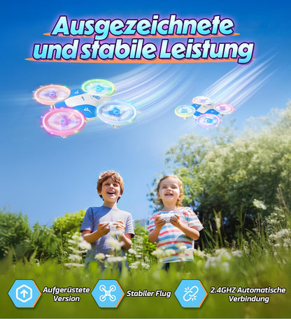 Korffe Mini Drohne für Kinder, RC Spielzeug mit LED-Lichtern