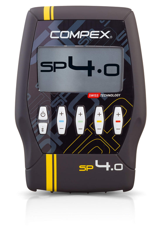 Compex SP 4.0 Elektro-Muskelstimulationsgerät Schwarz. Dient der Muskelstärkung, Regeneration und Schmerztherapie durch EMS und TENS.