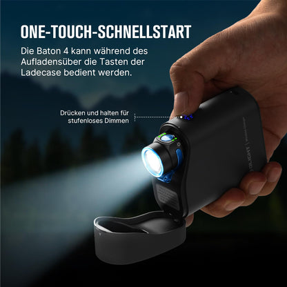 OLIGHT Baton 4 Kit Mini LED Taschenlampe mit Ladecase, 1300 Lumen