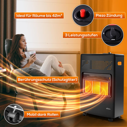 Tronitechnik® Gasheizgerät 4200W mobil für Gasflaschen