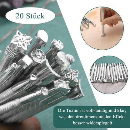 Wamkon Leder Näh- und Schnitzwerkzeug-Set inkl. Tasche