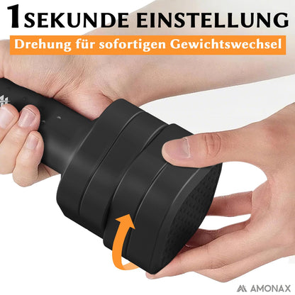 Amonax Kurzhanteln verstellbar, 2er Set Hantelset 2-5 kg, Schwarz