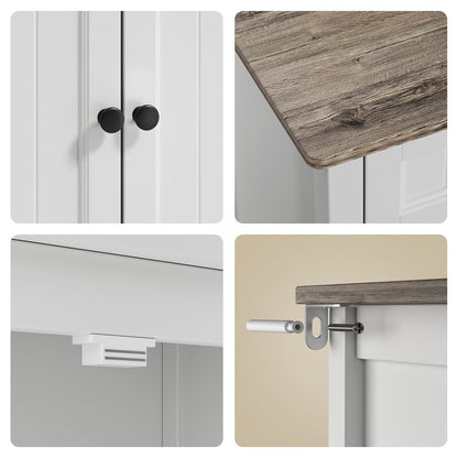 Bealife Küchenschrank Kommode 2 Türen 2 Schubladen - Grau