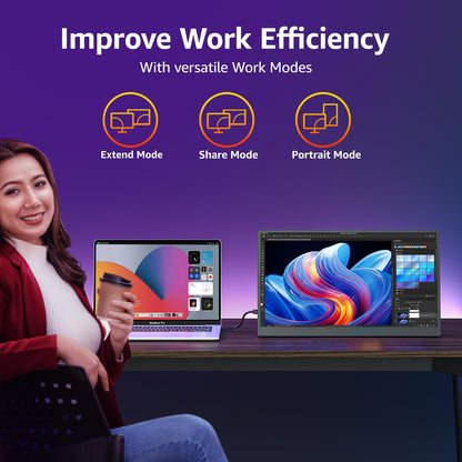 cocopar 18,5 Zoll tragbarer Gaming Monitor 100Hz USB-C HDMI