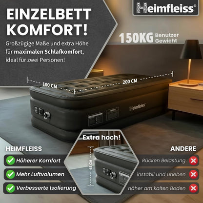 Heimfleiss Luftbett 1 Person – 100x200 cm selbstaufblasend
