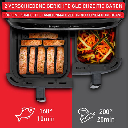 Tefal Dual Easy Fry XXL Heissluftfritteuse - 11L Grau EY942BE0