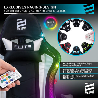 ELITE MG200 Destiny Gaming Stuhl, Ergonomischer Bürostuhl Schwarz/Grün
