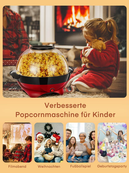 HOUSNAT Popcornmaschine RH-906, 800 W, 5,5 l, Antihaftbeschichtung