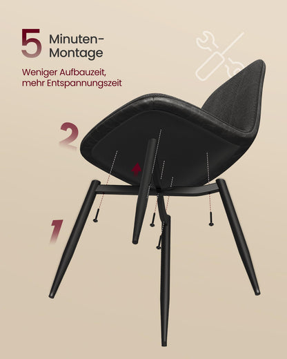 VASAGLE Esszimmerstuhl 4er Set KDC188G01 – Schiefergrau