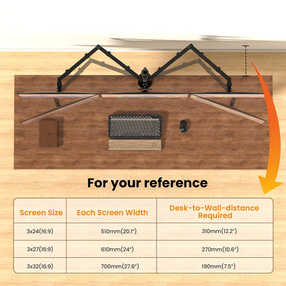 Monitor Halterung 4 Monitore 17-32" Tischhalterung - Schwarz