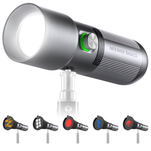 NEEWER FL10 RGB LED Spotlight – 10W Foto-Taschenlampe, 20 GOBO-Filter