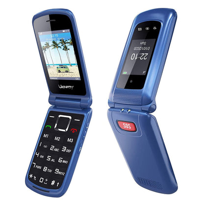 ULEWAY G380D Seniorenhandy Klapphandy mit SOS-Taste, blau