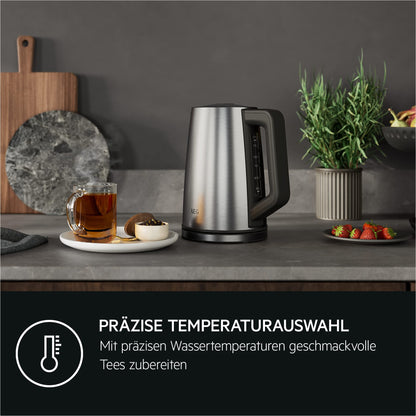 AEG Deli 5 Wasserkocher Edelstahl 1.7L mit Temperaturwahl