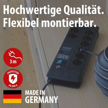 Brennenstuhl Premium-Line Steckdosenleiste 8-fach Überspannungsschutz 3m schwarz
