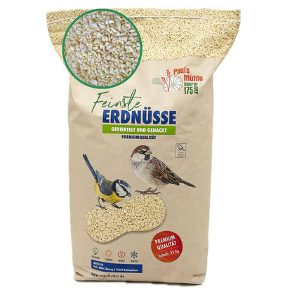 Paul's Mühle Erdnusskerne gehackt für Vögel - 25 kg Neue Ernte 2025