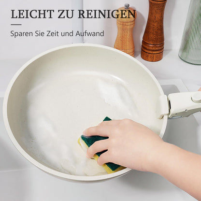 GiPP Topfset 11-teilig mit abnehmbarem Griff, Induktion, weiss