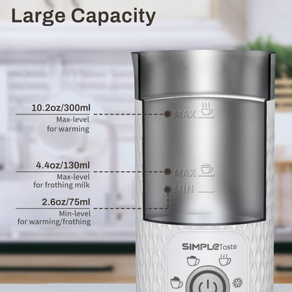 SIMPLETASTE Milchaufschäumer elektrisch 4-in-1 mit Abschaltautomatik