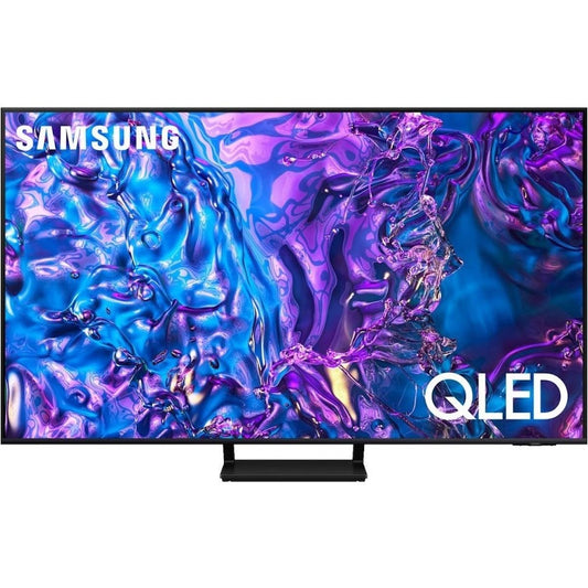 Samsung QLED Q70D 55 Zoll 4K Smart TV 55Q70D Modell 2024: Flaches, schwarzes QLED-Display. Zeigt 4K-Inhalte für Heimkino.