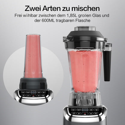 AMZCHEF Hochleistungs Smoothie Maker – 2000W Standmixer LED