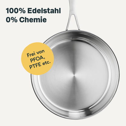 SILBERTHAL Edelstahl Bratpfanne 28cm – Unbeschichtet Induktion