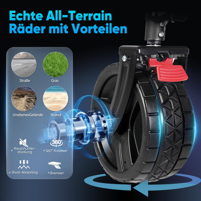Sekey XXL Plus Bollerwagen faltbar mit Bremsen, 200 L, schwarz