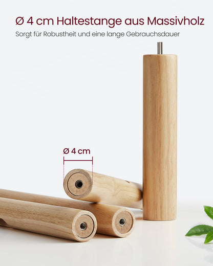 VASAGLE Garderobenständer aus Kautschukholz, 8 Haken, RCR010N01