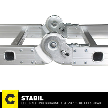 CRAFTFULL Aluminium Mehrzweckleiter CF-104A - 4x4 Sprossen Silber