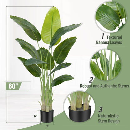 Keeplush Künstliche Paradiesvogel-Pflanze 150 cm im Topf