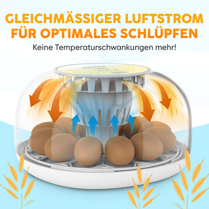 EggPro Brutautomat Vollautomatisch 12-24 Eier – Weiss-Gelb