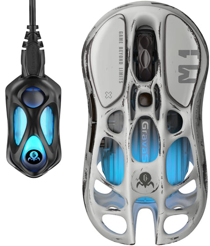 GravaStar Mercury M1 Pro Gaming-Maus 4K - Silver Mist. Ergonomische Gaming-Maus in Silber. Für präzises Gaming.