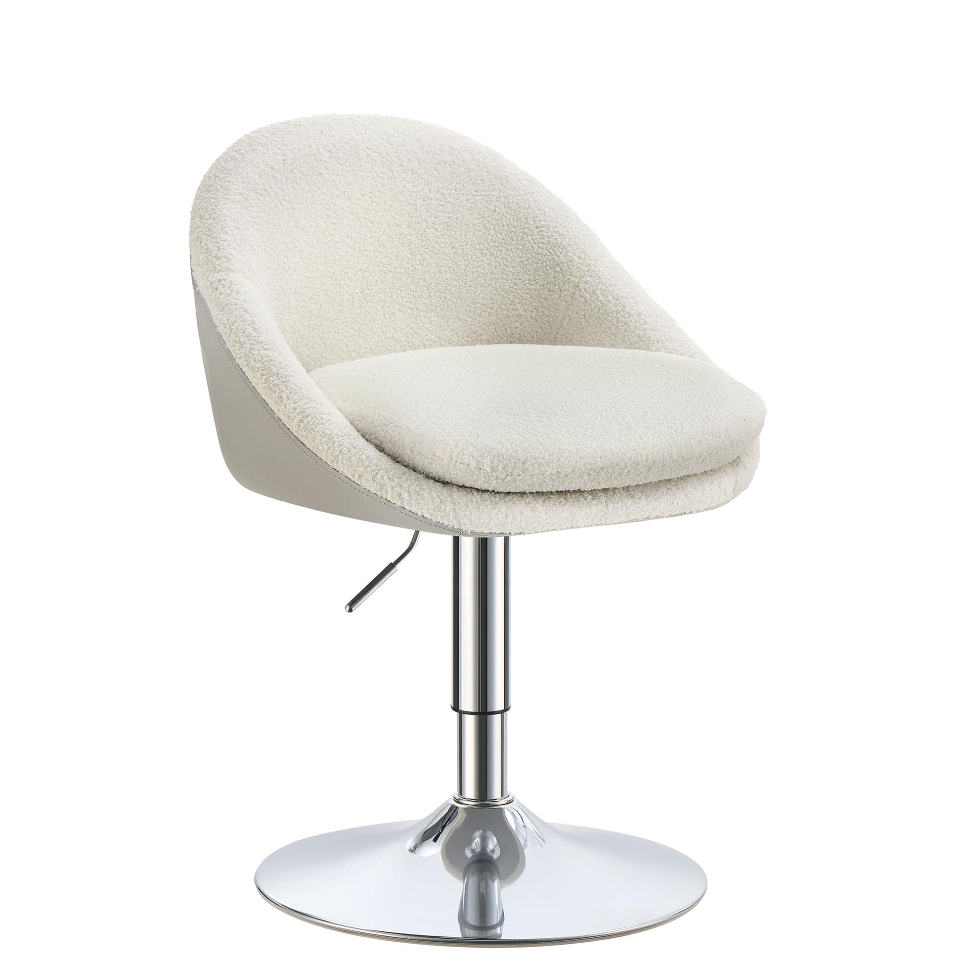 VASAGLE Drehstuhl LJB100W01, cremeweiss, verstellbar. Bietet drehbaren Sitz für Büro und Schminktisch.