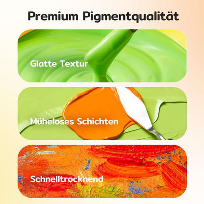 TMOL Acrylfarben Set 14 x 500 ml, wasserdicht und lichtbeständig