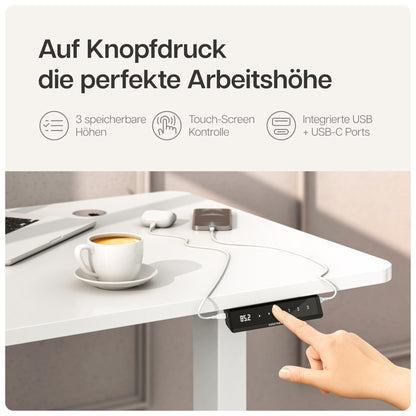 Desktronic Höhenverstellbarer Schreibtisch Gestell – Elektrisch Dual-Motor