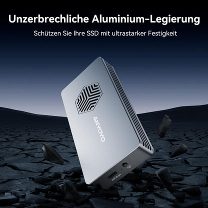 ANYOYO M.2 NVMe SSD Gehäuse 40Gbps - Thunderbolt, Lüfter