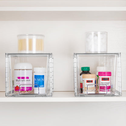 Vtopmart Aufbewahrungsschubladen 4er-Set, stapelbar und transparent