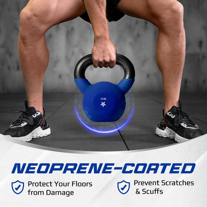 Yes4All WEAW Kettlebell Neopren, 16 kg, Dunkelblau für Krafttraining