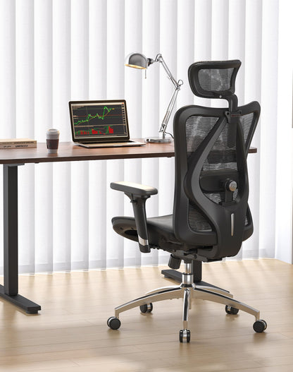 SIHOO M57 ergonomischer Bürostuhl Chefsessel Schreibtischstuhl – Schwarz