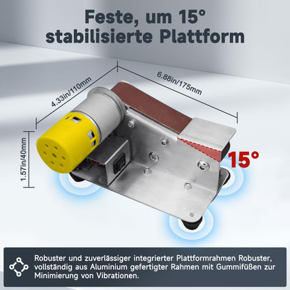 SwissTools DIY Mini Bandschleifer Elektrisch – 7 Stufen Set
