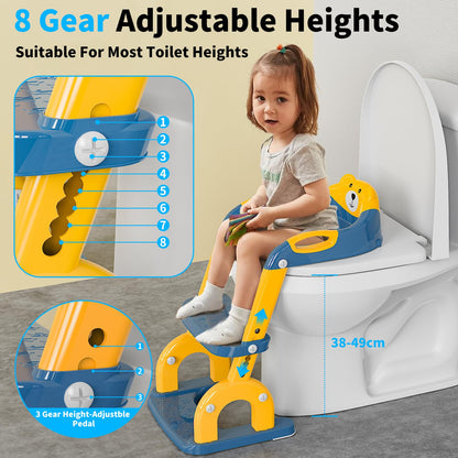KYYOKE Toilettensitz Kinder mit Treppe, 2-in-1 Toilettentrainer
