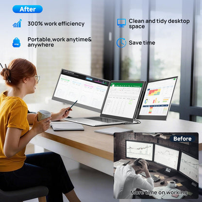 Siaviala P7 Laptop Bildschirm Erweiterung 15,6 Zoll FHD Triple Monitor