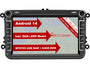 M.I.C. AV8V7-L2 Android Autoradio Navi 8" QLED - 4G+64G. Schwarzes, rechteckiges 8" QLED-Display für Navigation und Car-Multimedia.