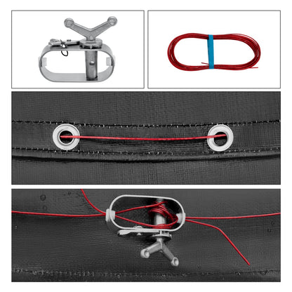 WOLTU Poolabdeckung Winter rund Ø 610 cm – dunkelgrau