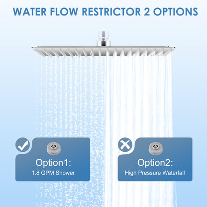 KINLIV Regenduschkopf 40cm Eckig - Poliertes Chrom